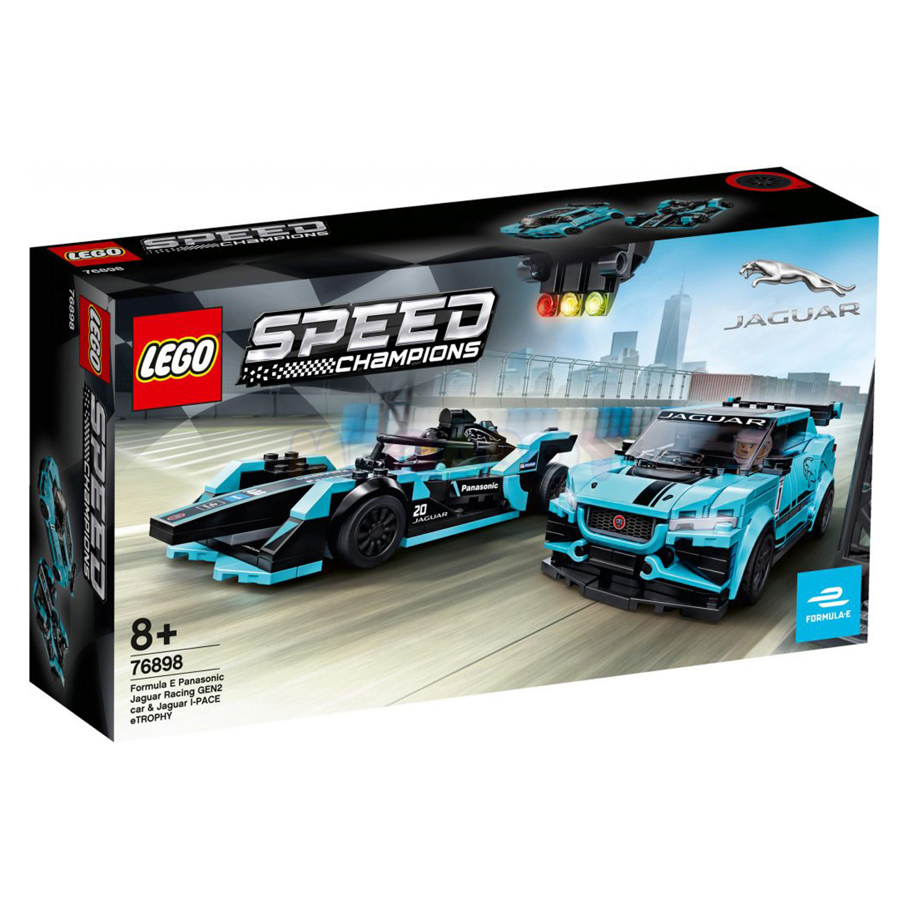 Купить ЛЕГО Чемпионы Скорости 76898 - Formula E Panasonic Jaguar racing GEN2 car & Jaguar I-PACE eTROTHY | Интеренет-магазин MEGABOY